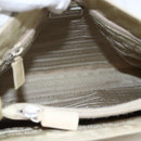 PRADA Tote Bag Nylon Beige Silver Auth hk3495-11