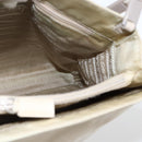 PRADA Tote Bag Nylon Beige Silver Auth hk3495-18