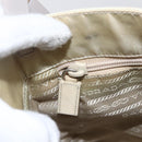 PRADA Tote Bag Nylon Beige Silver Auth hk3495-20