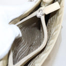 PRADA Tote Bag Nylon Beige Silver Auth hk3495-22