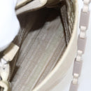 PRADA Tote Bag Nylon Beige Silver Auth hk3495-23