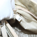 PRADA Tote Bag Nylon Beige Silver Auth hk3495-12