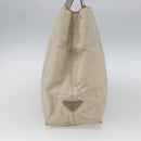 PRADA Tote Bag Nylon Beige Silver Auth hk3495-3
