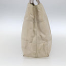 PRADA Tote Bag Nylon Beige Silver Auth hk3495-4