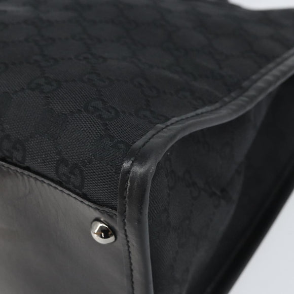 GUCCI GG Canvas Handtasche Schwarz Silber 110292 Auth hk3496
