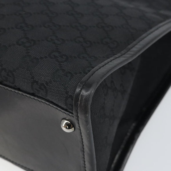 GUCCI GG Canvas Handtasche Schwarz Silber 110292 Auth hk3496