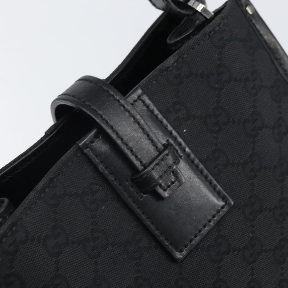 GUCCI GG Canvas Handtasche Schwarz Silber 110292 Auth hk3496