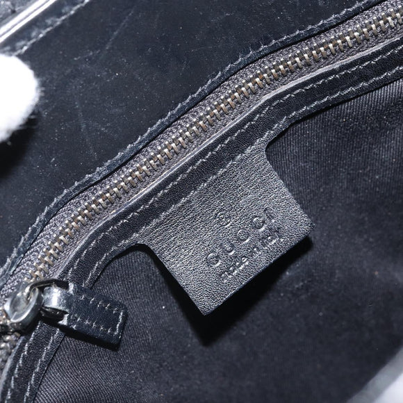 GUCCI GG Canvas Handtasche Schwarz Silber 110292 Auth hk3496