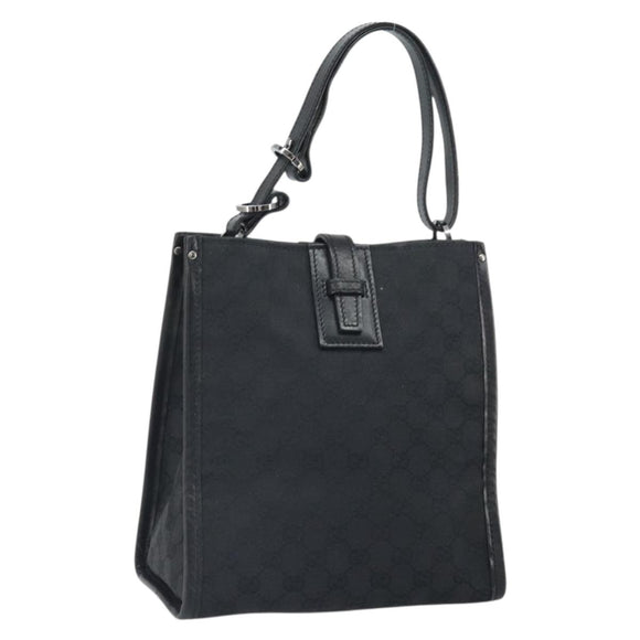 GUCCI GG Canvas Handtasche Schwarz Silber 110292 Auth hk3496