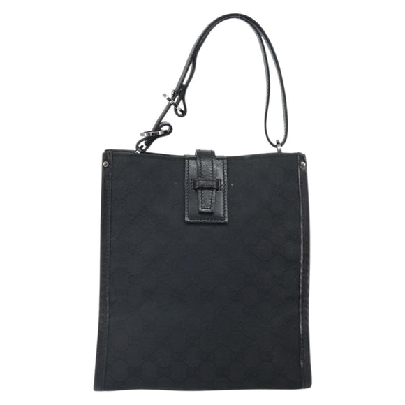 GUCCI GG Canvas Handtasche Schwarz Silber 110292 Auth hk3496