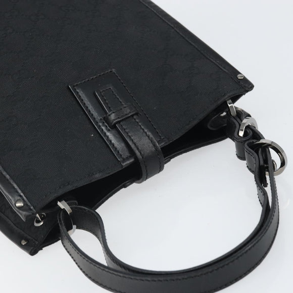 GUCCI GG Canvas Handtasche Schwarz Silber 110292 Auth hk3496