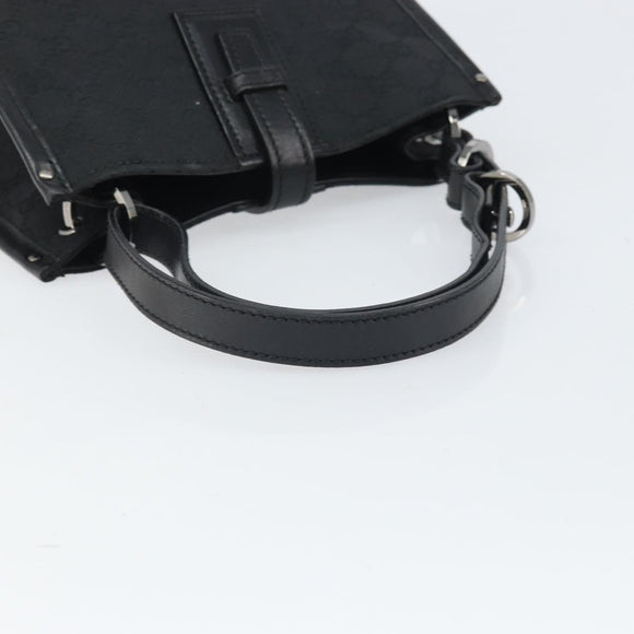 GUCCI GG Canvas Handtasche Schwarz Silber 110292 Auth hk3496