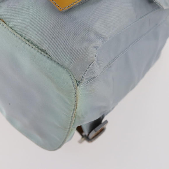 PRADA Backpack Nylon Light Blue Silver Auth hk3498A