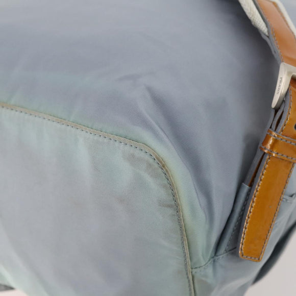 PRADA Backpack Nylon Light Blue Silver Auth hk3498A