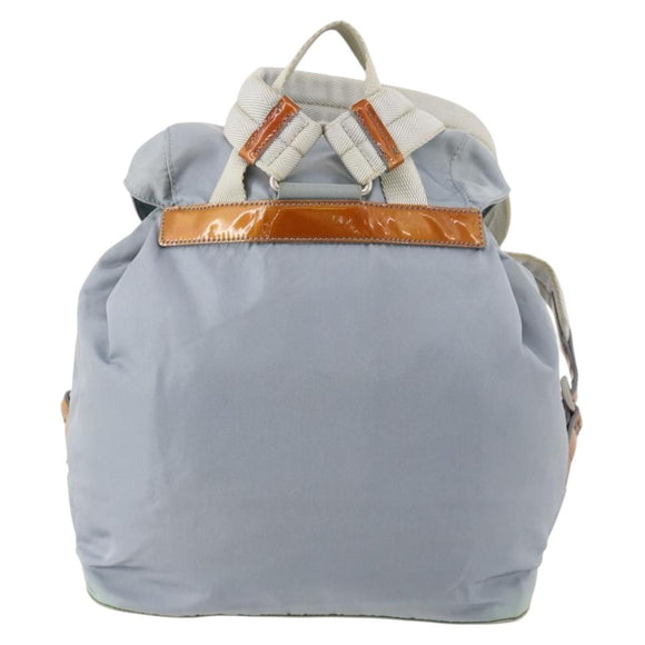 PRADA Backpack Nylon Light Blue Silver Auth hk3498A