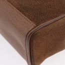 GUCCI Bamboo Hand Bag Suede 2way Brown Gold 007 2214 0238 Auth hk3502-13