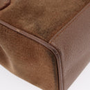 GUCCI Bamboo Hand Bag Suede 2way Brown Gold 007 2214 0238 Auth hk3502-14