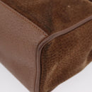 GUCCI Bamboo Hand Bag Suede 2way Brown Gold 007 2214 0238 Auth hk3502-15