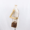 GUCCI Bamboo Hand Bag Suede 2way Brown Gold 007 2214 0238 Auth hk3502-23