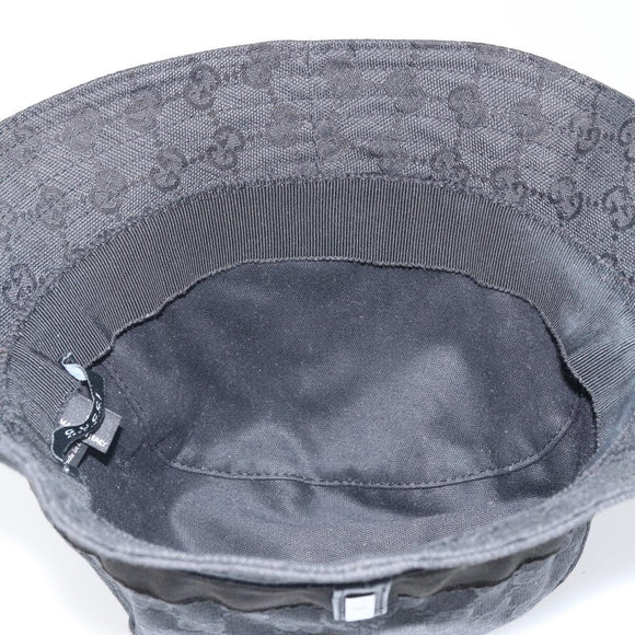GUCCI GG Canvas Bucket Hat L Black Auth hk3506