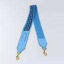 VERSACE Shoulder Strap Canvas Leather 37.8"" Light Blue Gold Auth hk3507-2
