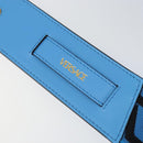 VERSACE Shoulder Strap Canvas Leather 37.8"" Light Blue Gold Auth hk3507-4
