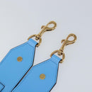 VERSACE Shoulder Strap Canvas Leather 37.8"" Light Blue Gold Auth hk3507-5