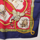 HERMES Carre 90 Scarf ""CHARREADA"" Silk Red Auth hk3508-10