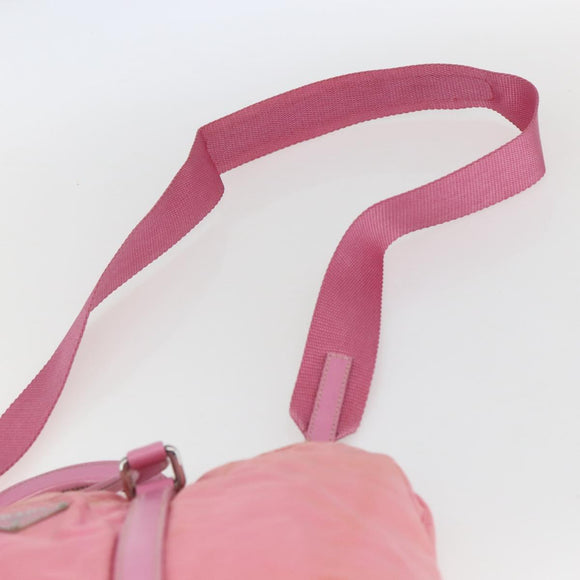 PRADA Hand Bag Nylon 2way Pink Silver Auth hk3514