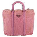 PRADA Hand Bag Nylon 2way Pink Silver Auth hk3514-13
