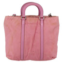 PRADA Hand Bag Nylon 2way Pink Silver Auth hk3514-2