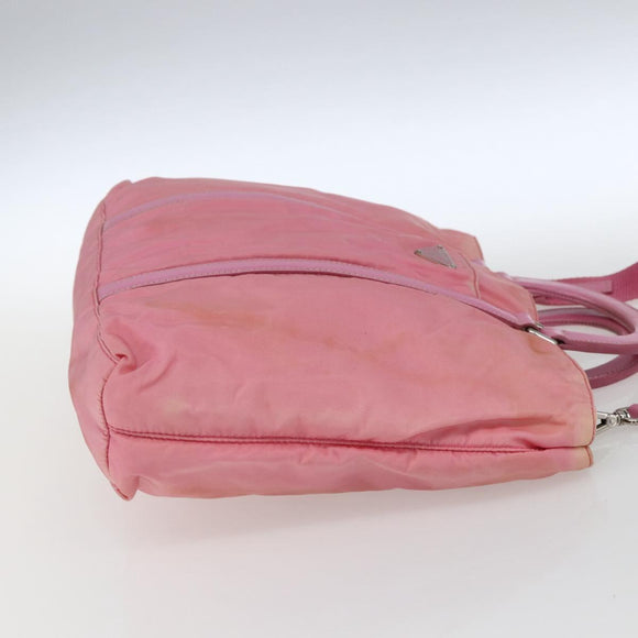 PRADA Hand Bag Nylon 2way Pink Silver Auth hk3514
