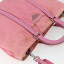 PRADA Hand Bag Nylon 2way Pink Silver Auth hk3514-6