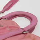 PRADA Hand Bag Nylon 2way Pink Silver Auth hk3514-8
