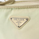 PRADA Shoulder Bag Nylon Ivory Silver Auth hk3516-18