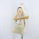 PRADA Shoulder Bag Nylon Ivory Silver Auth hk3516-22