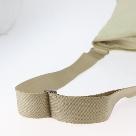 PRADA Shoulder Bag Nylon Ivory Silver Auth hk3516