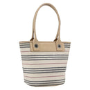 BURBERRY Nova Check Tote Bag Canvas Leather White Silver Auth hk3518-1