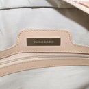 BURBERRY Nova Check Tote Bag Canvas Leather White Silver Auth hk3518-15