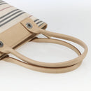 BURBERRY Nova Check Tote Bag Canvas Leather White Silver Auth hk3518-7