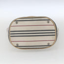 BURBERRY Nova Check Tote Bag Canvas Leather White Silver Auth hk3518-9