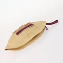 Miu Miu Chloe Clutch Bag Canvas 2 Set Beige Red Auth hk3521-12