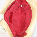 Miu Miu Chloe Clutch Bag Canvas 2 Set Beige Red Auth hk3521-16