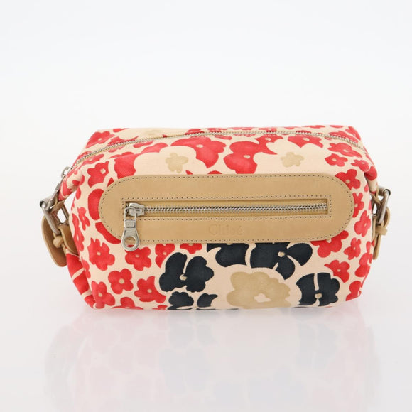 Miu Miu Chloe Clutch Bag Canvas 2 Set Beige Red Auth hk3521