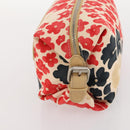 Miu Miu Chloe Clutch Bag Canvas 2 Set Beige Red Auth hk3521-4