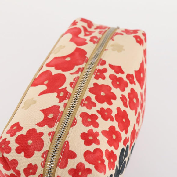 Miu Miu Chloe Clutch Bag Canvas 2 Set Beige Red Auth hk3521