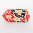 Miu Miu Chloe Clutch Bag Canvas 2 Set Beige Red Auth hk3521-6