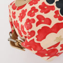 Miu Miu Chloe Clutch Bag Canvas 2 Set Beige Red Auth hk3521-7