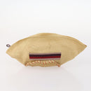 Miu Miu Chloe Clutch Bag Canvas 2 Set Beige Red Auth hk3521-9