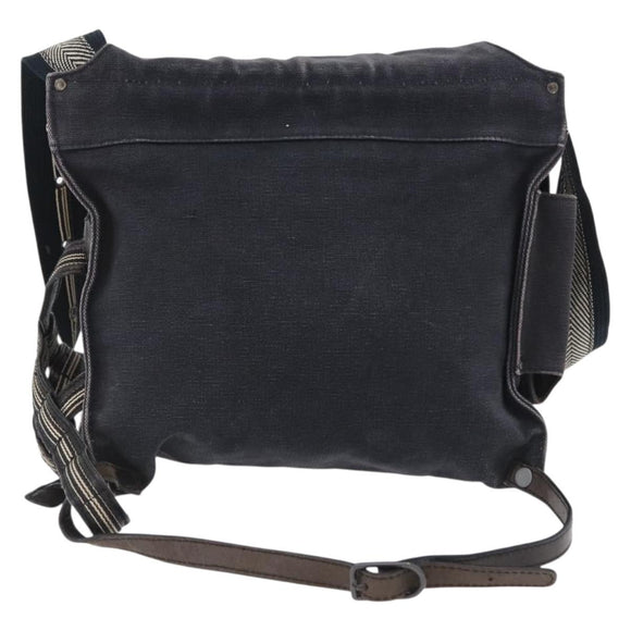 BOTTEGA VENETA Shoulder Bag Canvas Navy 121604 Auth hk3522